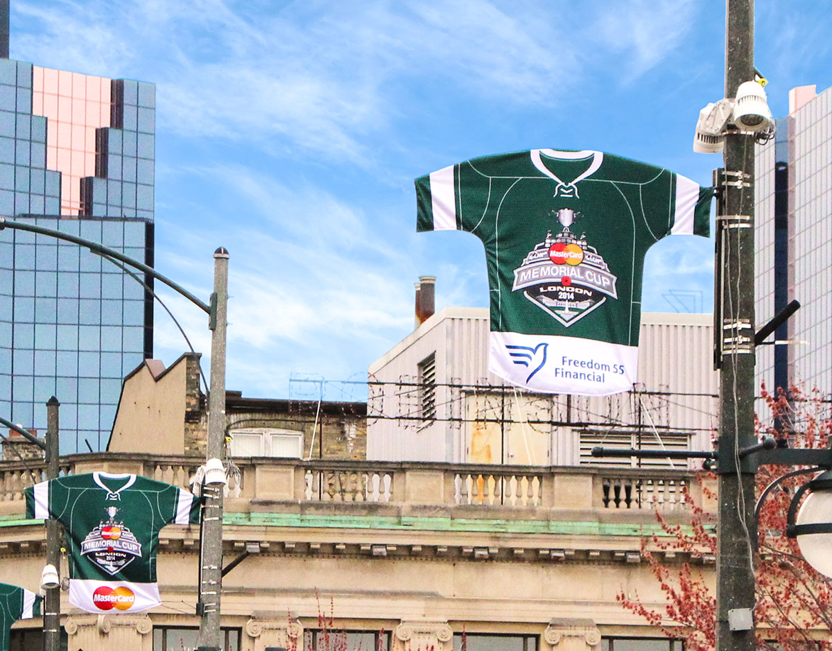 Hockey jersey light post flag 