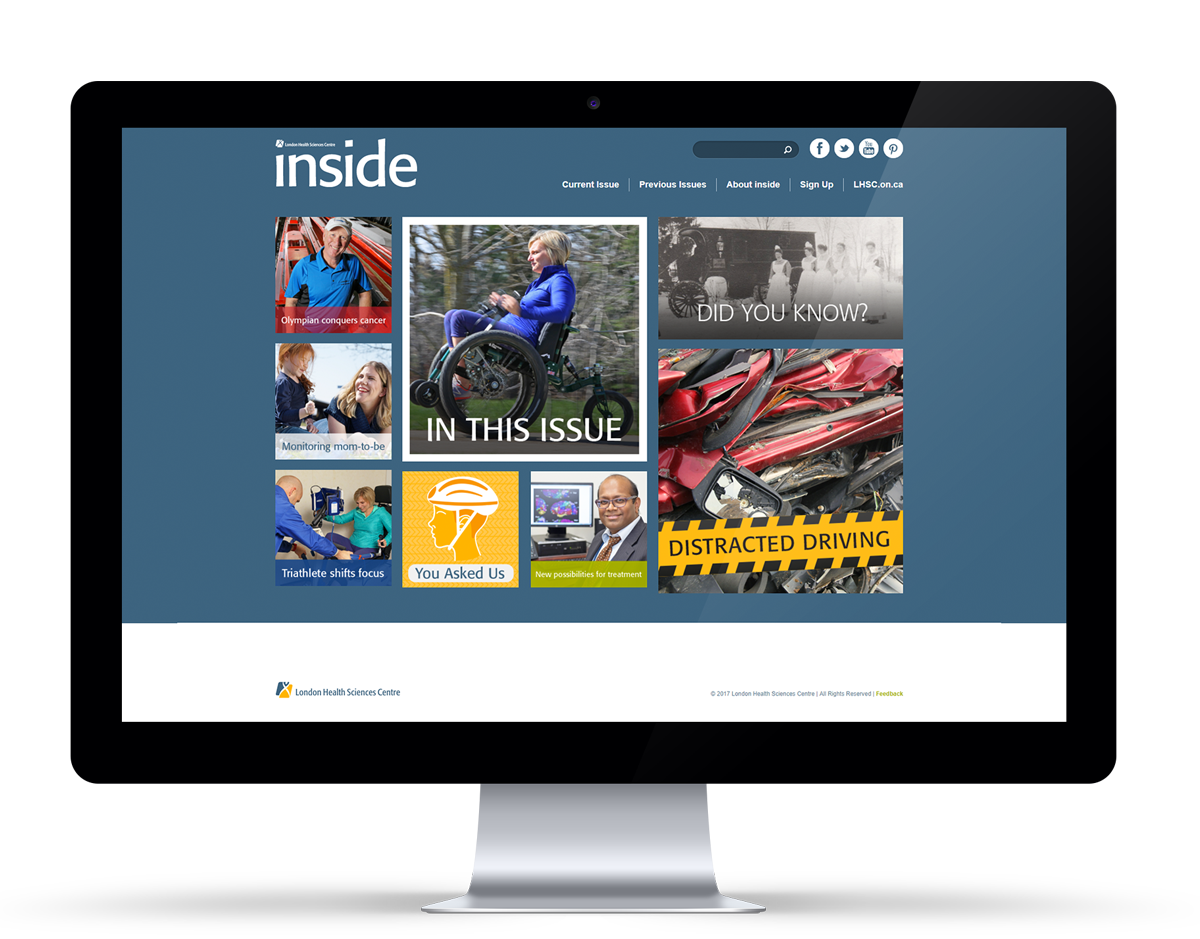 Desktop displaying online version of Inside Magazine